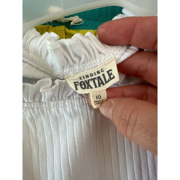 Finding Foxtale Kids White Ruffle Top & Teal Pleated Skort Set Size 8/10 Cotton - Picture 6 of 6